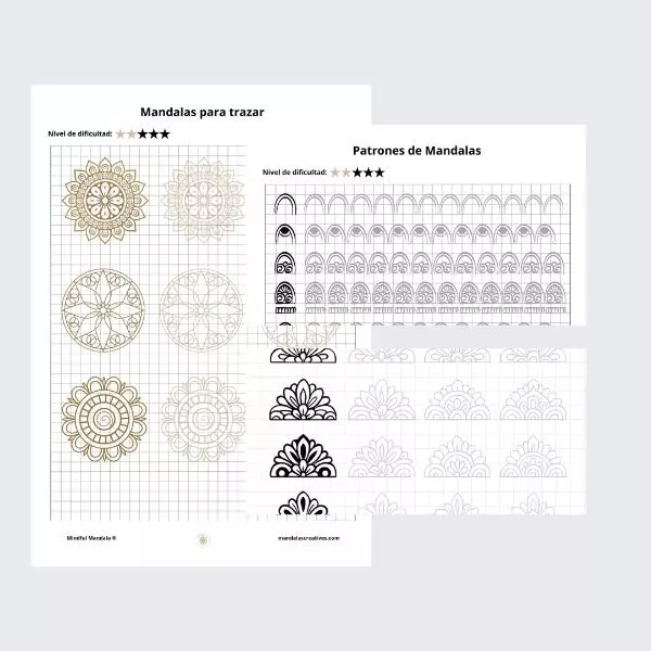Plantillas Mindful Mandala en uso
